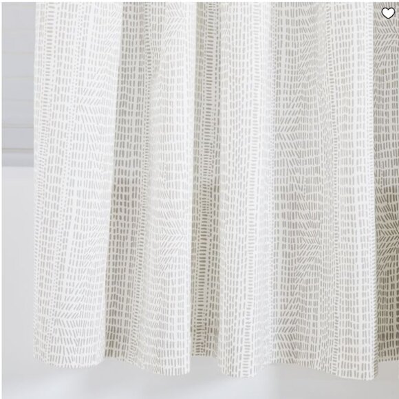 West Elm 100% Cotton Stone Gray Bomu Shower Curtain - Picture 3 of 5